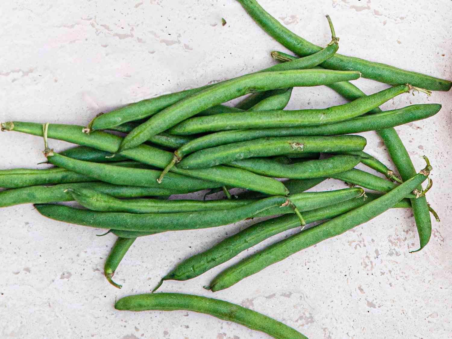 Overhead view of green beans