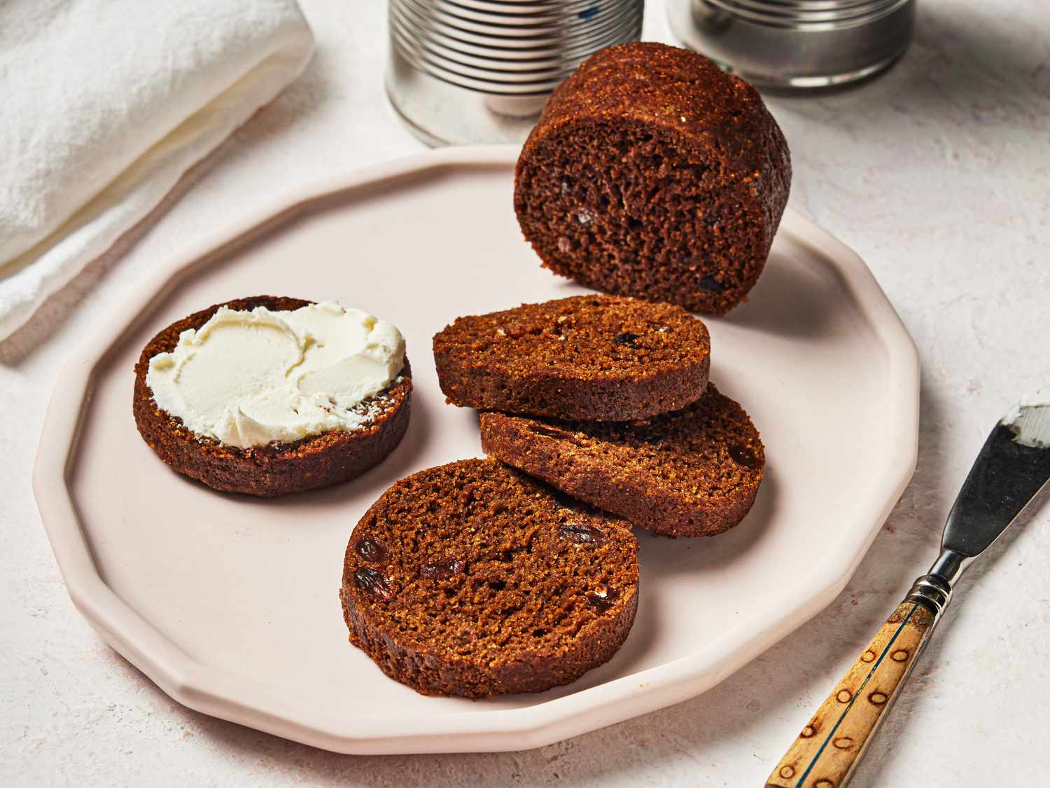 Overhead view of boston brown bread