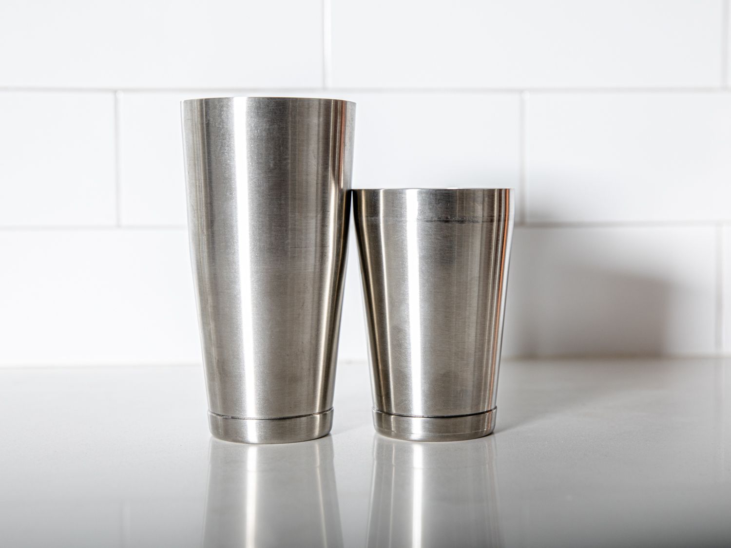 The Pina Shakers on a grey countertop