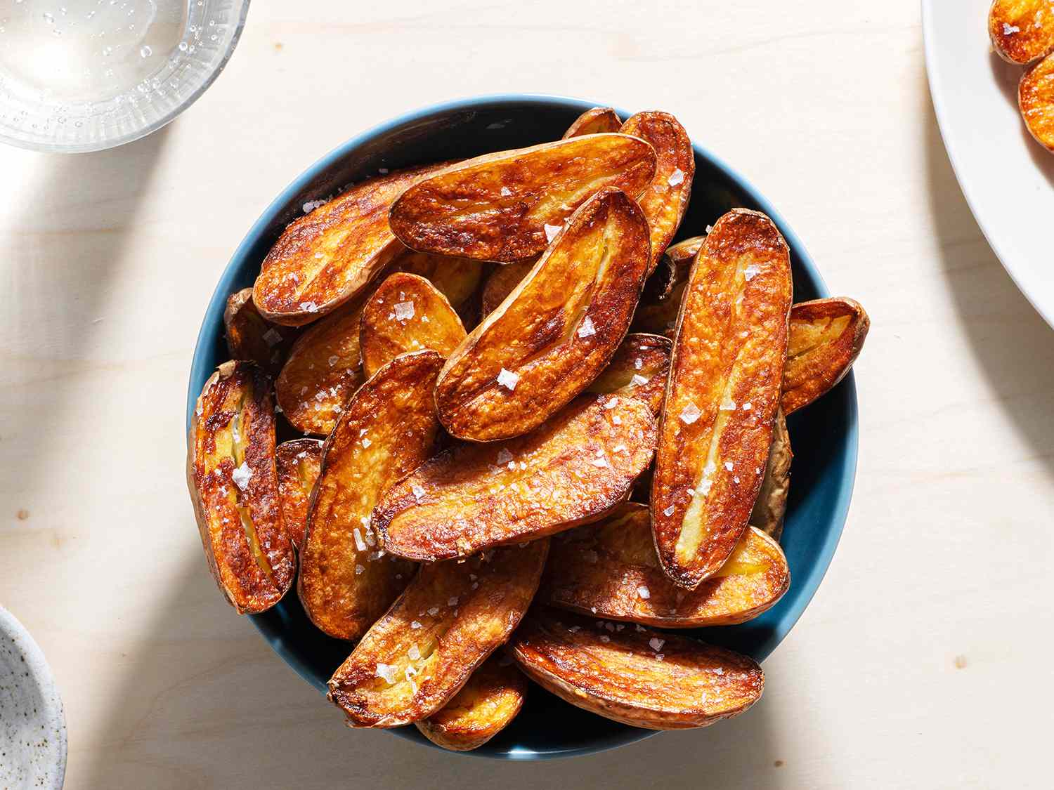 Crispy duck fat-fried fingerling potatoes