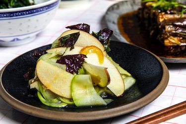 Plated Chayote and Apple Salad