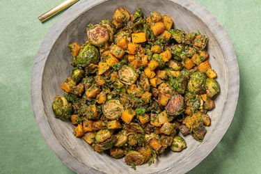 Brussel sprouts and butternut squash salad