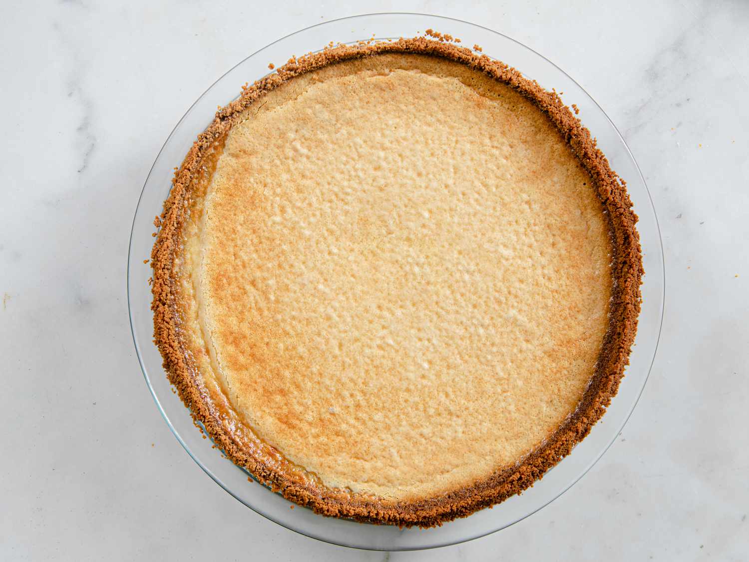 Finished pie on a countertop