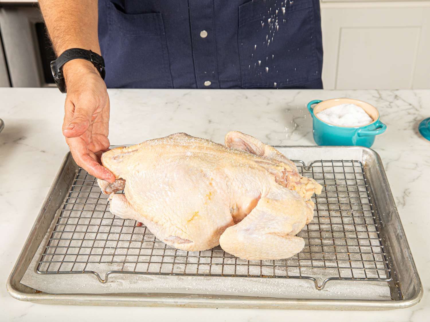 Salting chicken