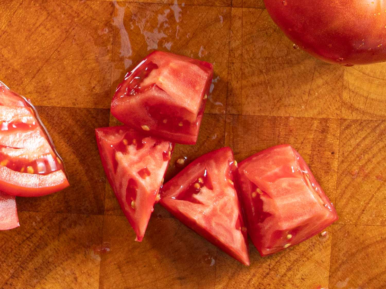 Tomatoes cut into chunks