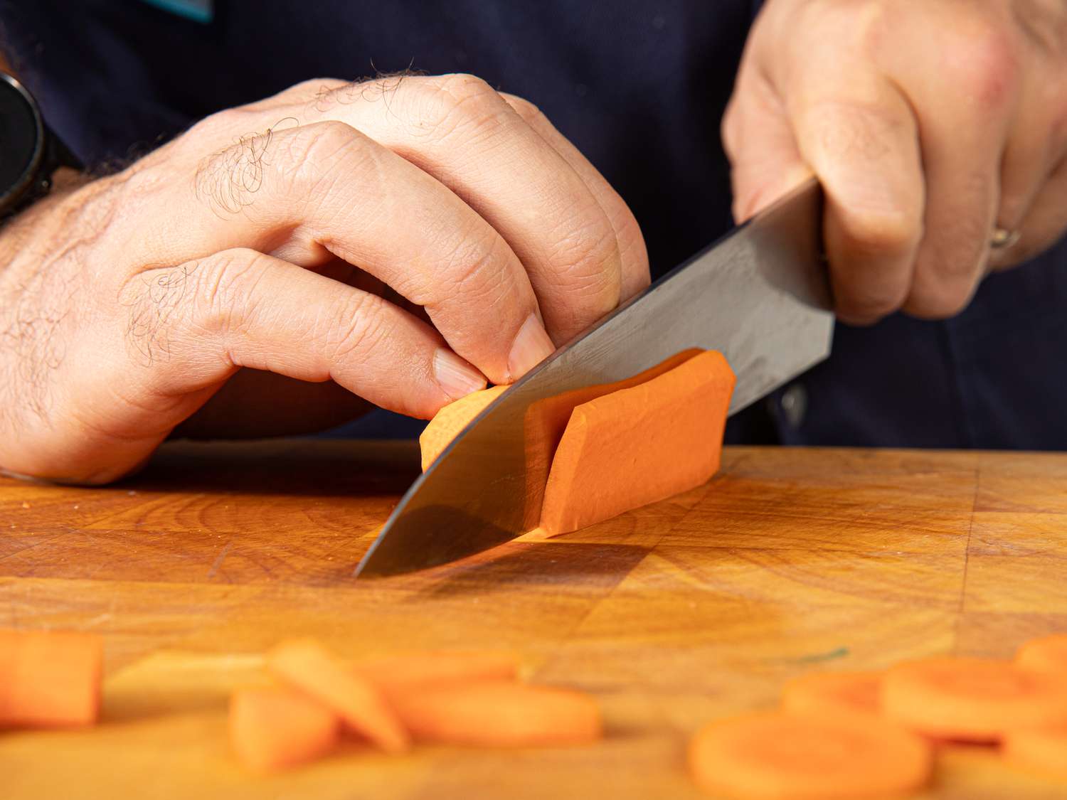 Cutting a plank off a carrot